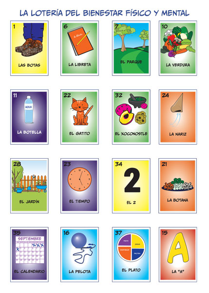 Spanish Loteria Game cards design and illustrations