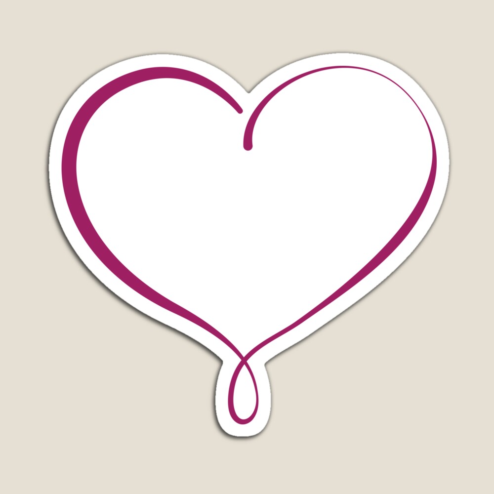 Large elegant stylized heart shape design as shown on products for sale like this magnet