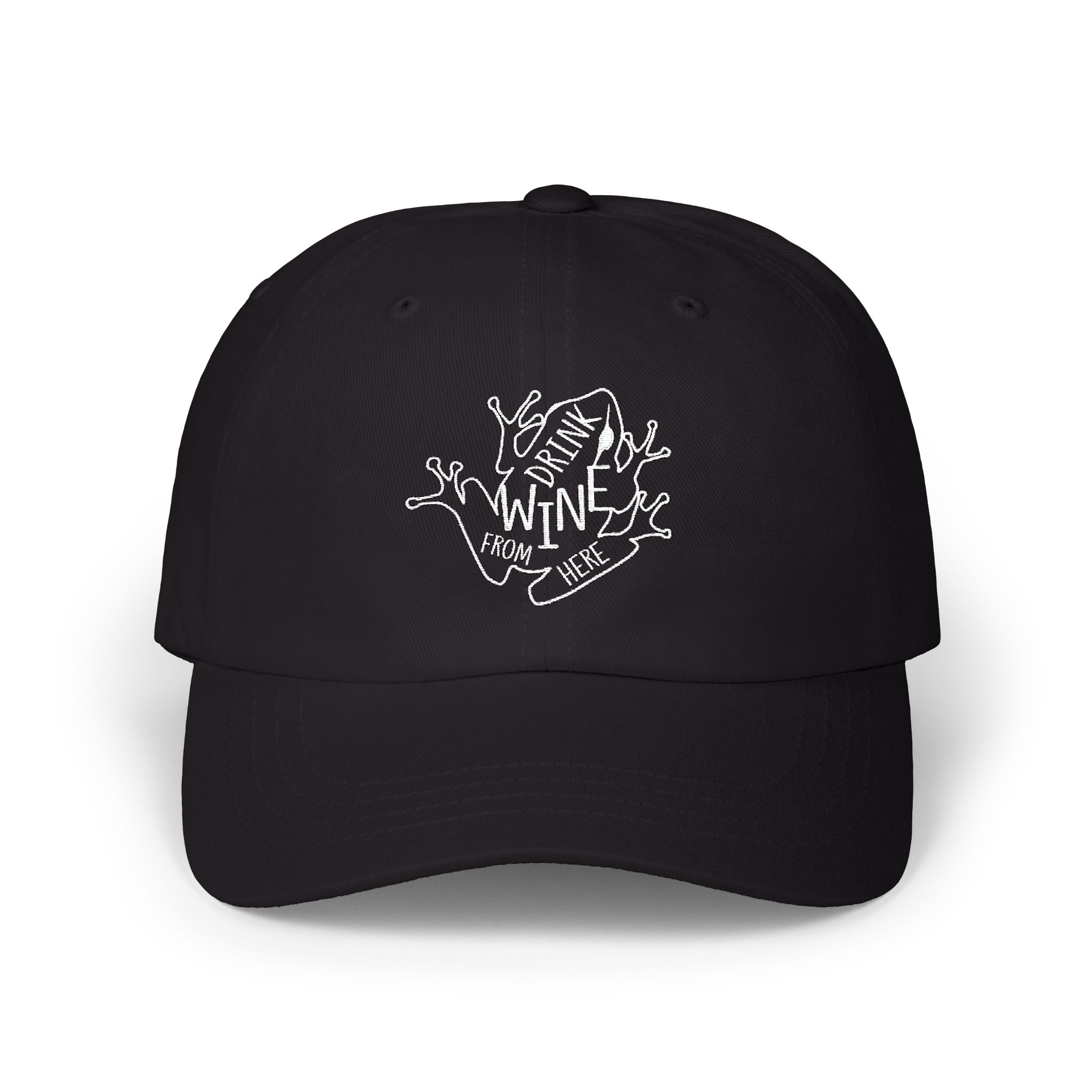Dad Cap — Drink Wine From Here Chorus Frog Winery in Embroidery