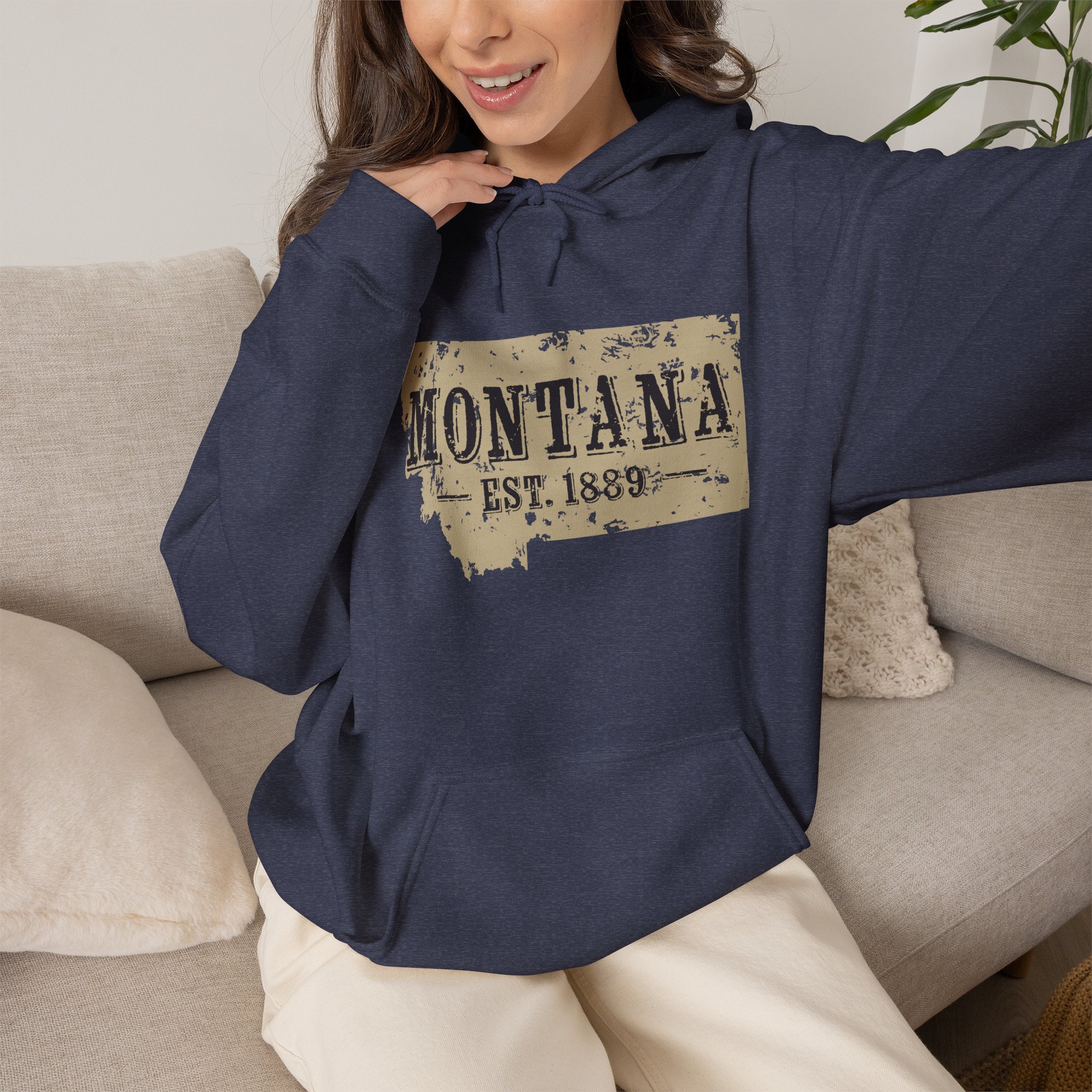Montana Est. 1889 Hoodie – Vintage State Map Pullover - Image 32