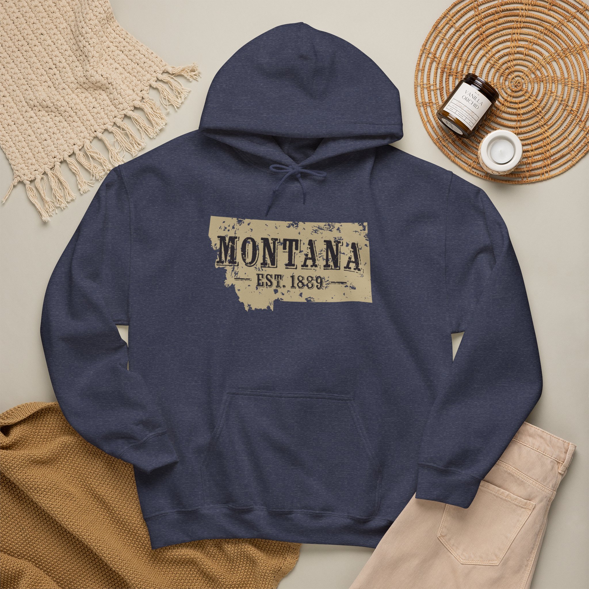 Montana Est. 1889 Hoodie – Vintage State Map Pullover - Image 31