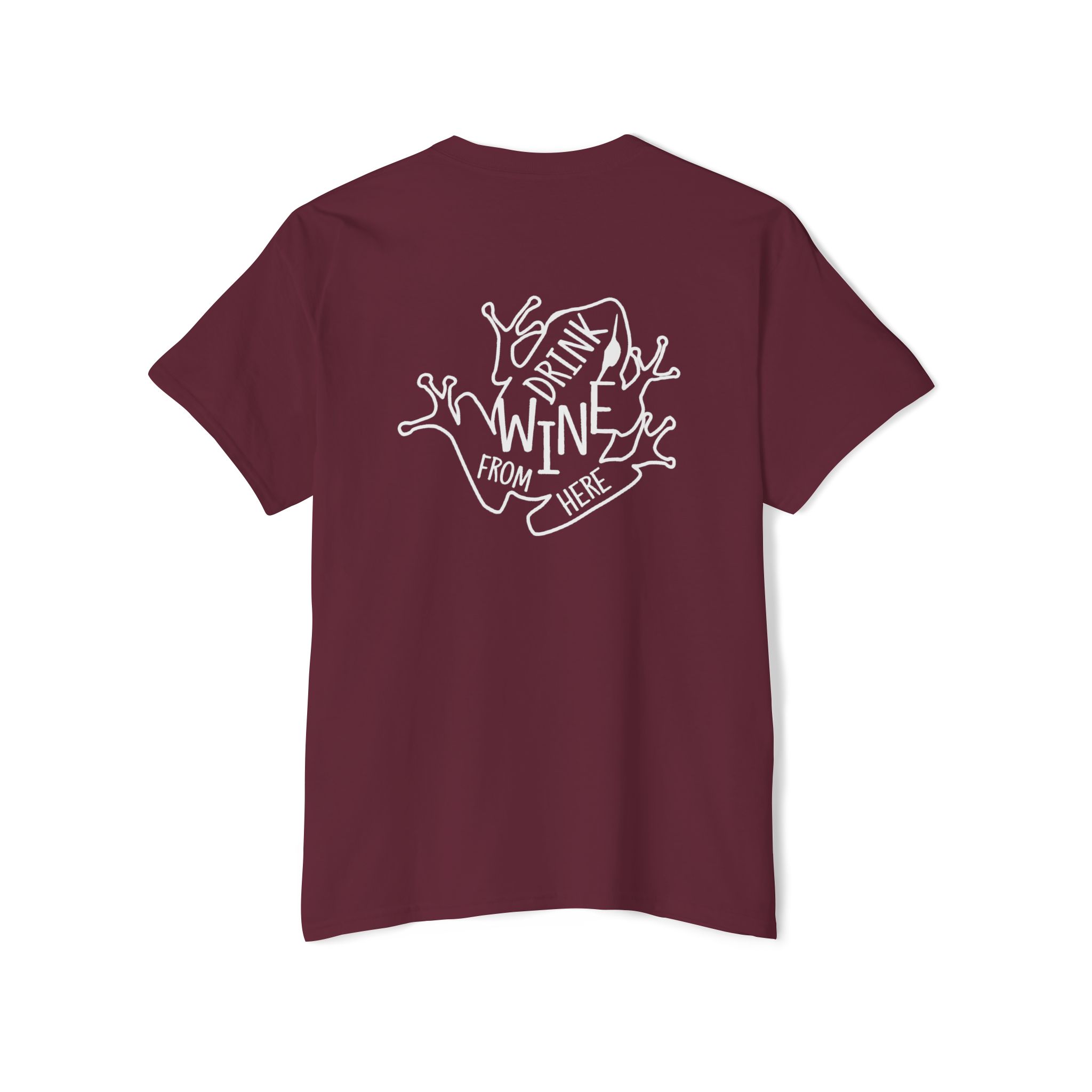 Pocket Tee — Drink Wine from Chorus Frog Winery in All White - Image 6
