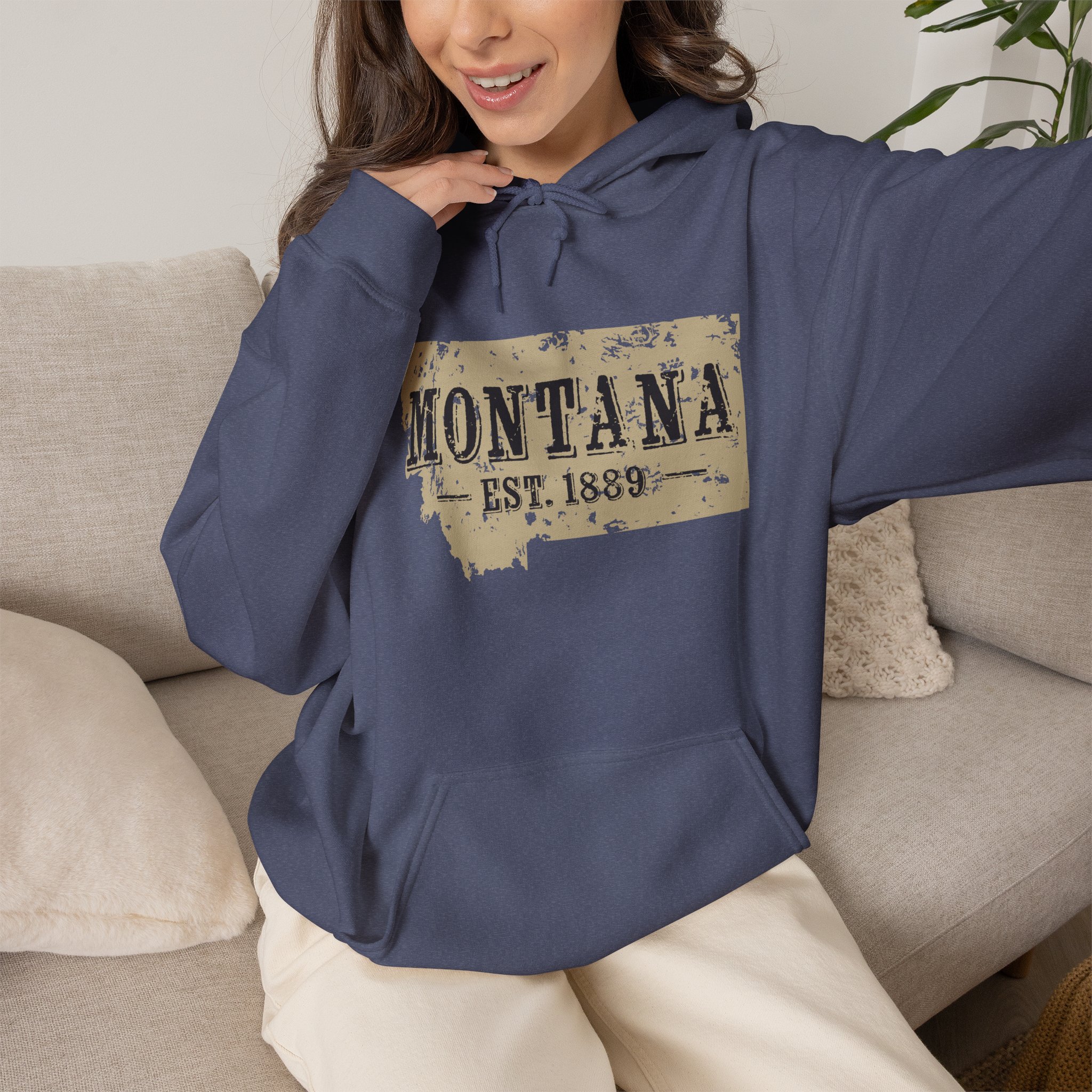 Montana Est. 1889 Hoodie – Vintage State Map Pullover - Image 23