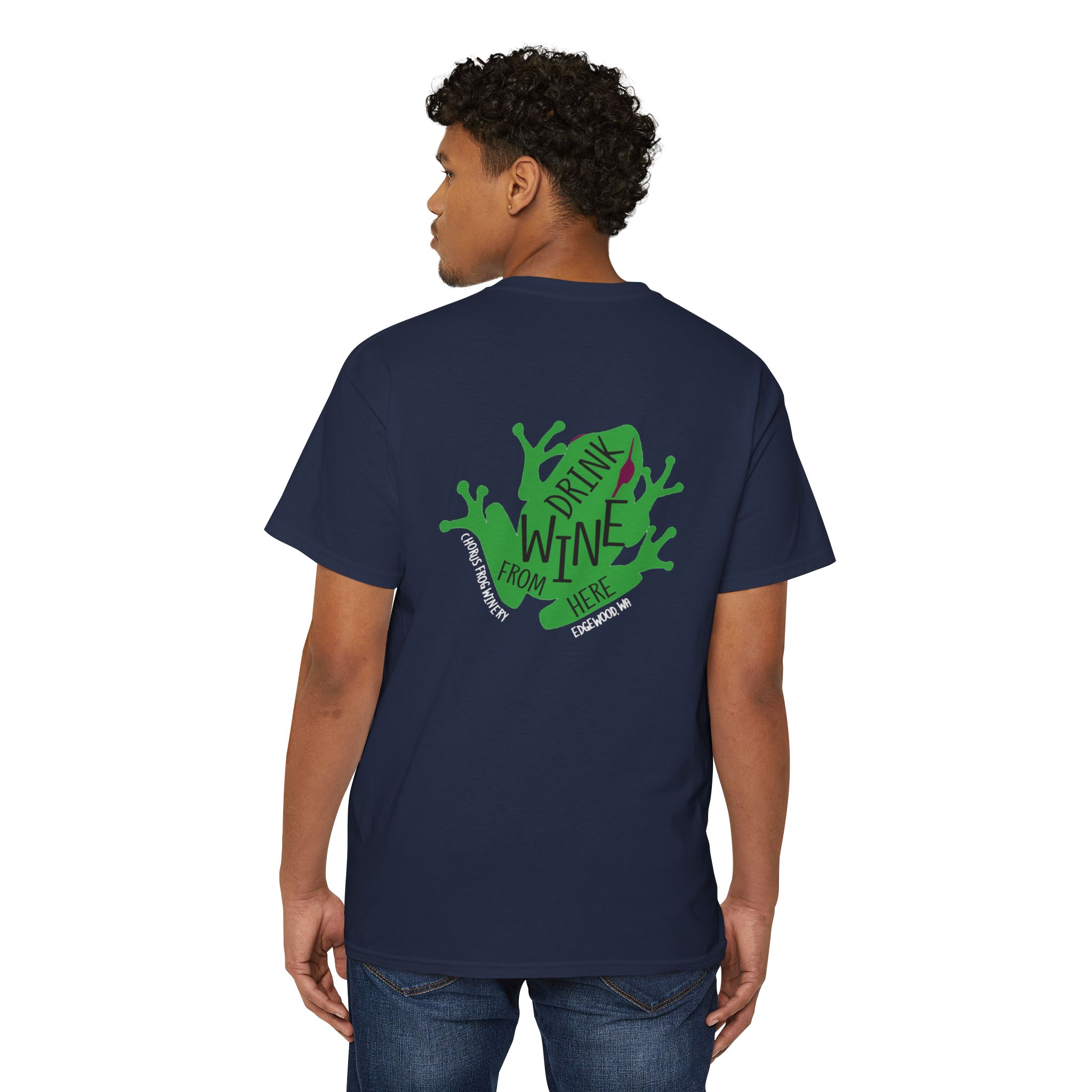 Pocket Tee — 'Drink Wine From Here' Chorus Frog Winery Graphic T‑Shirt - Image 9