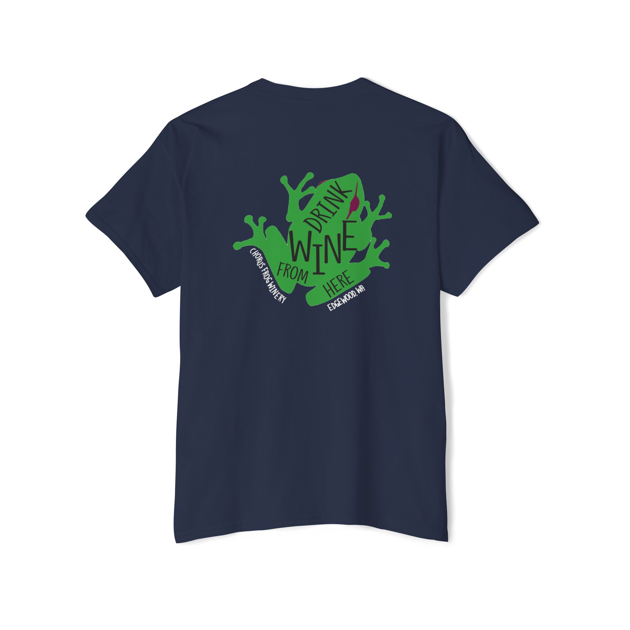 Pocket Tee — 'Drink Wine From Here' Chorus Frog Winery Graphic T‑Shirt - Image 7