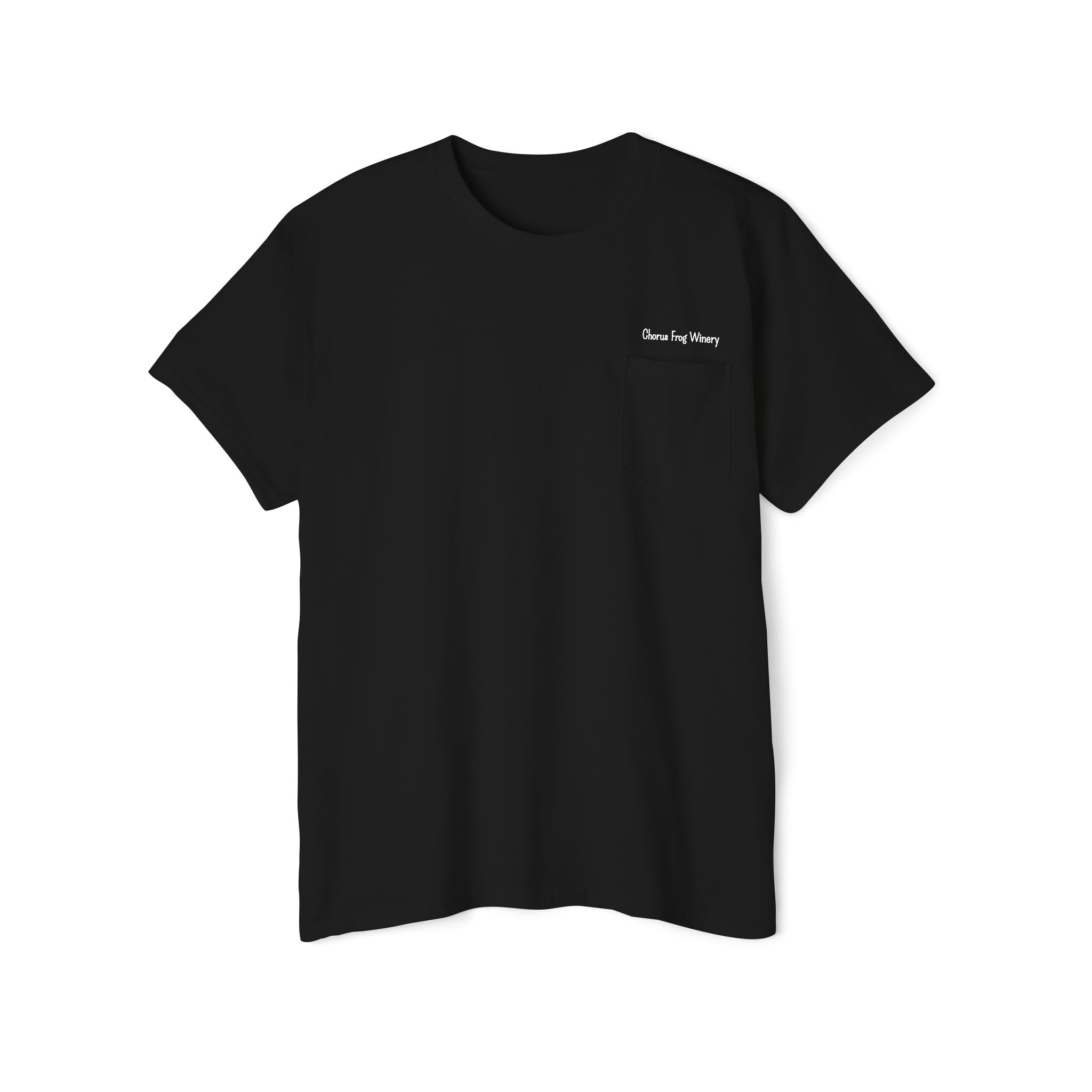 Pocket Tee — Drink Wine from Chorus Frog Winery in All White - Image 9
