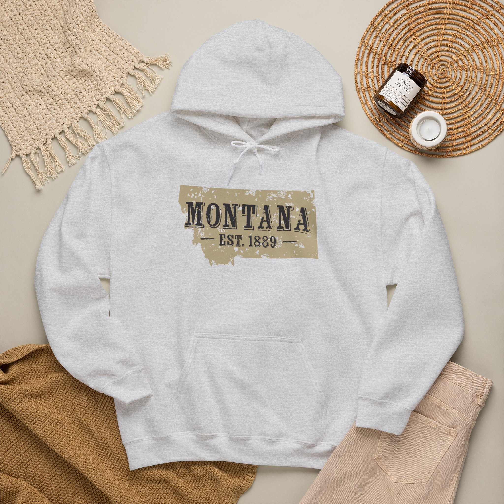 Montana Est. 1889 Hoodie – Vintage State Map Pullover - Image 37