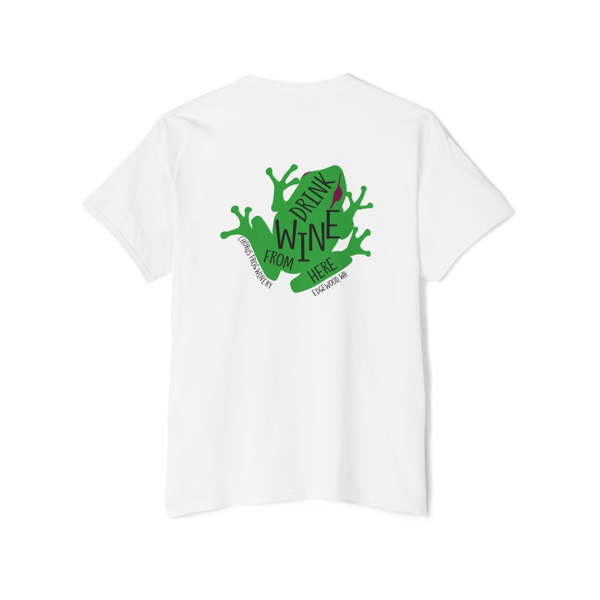 Pocket Tee — 'Drink Wine From Here' Chorus Frog Winery Graphic T‑Shirt - Image 2