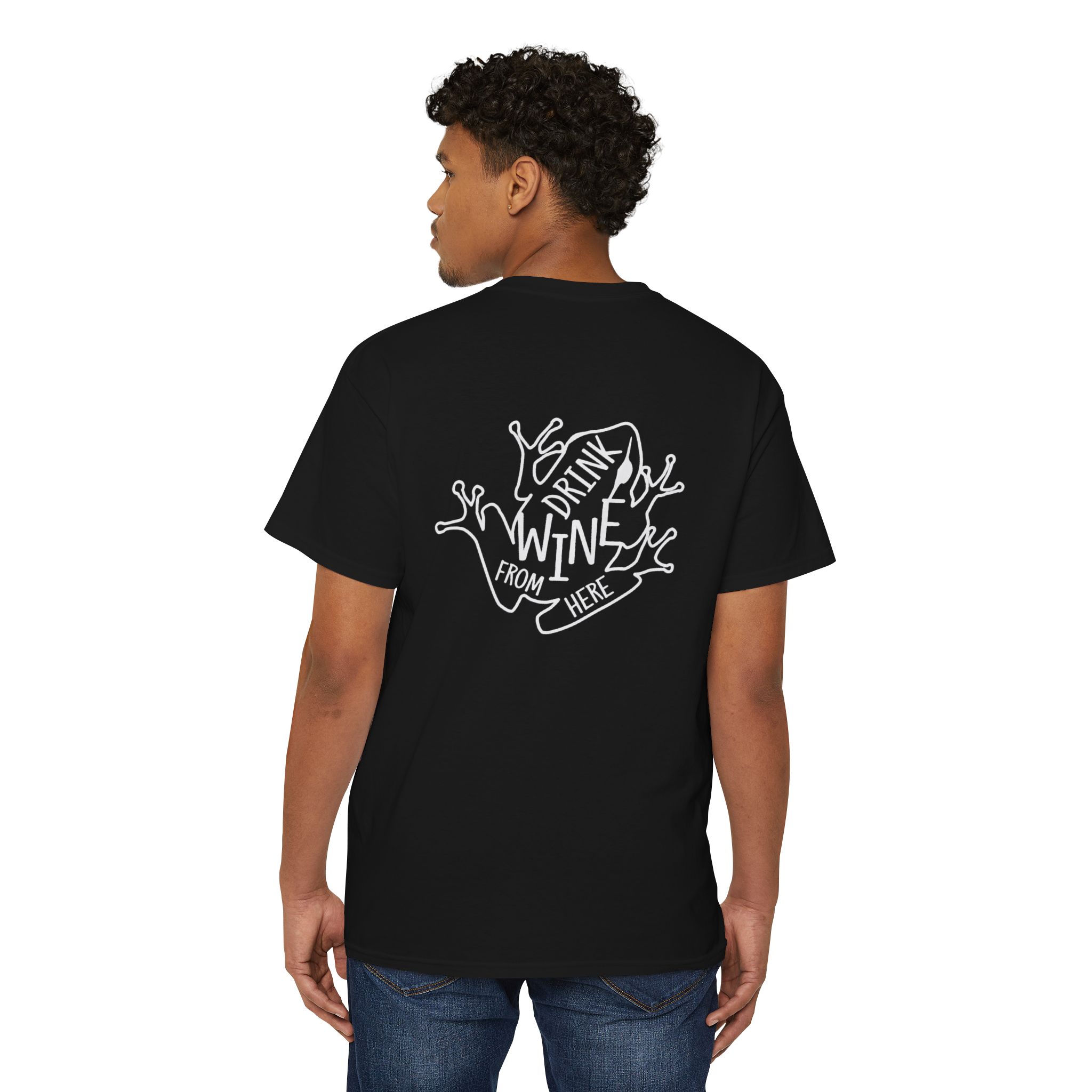 Pocket Tee — Drink Wine from Chorus Frog Winery in All White - Image 11