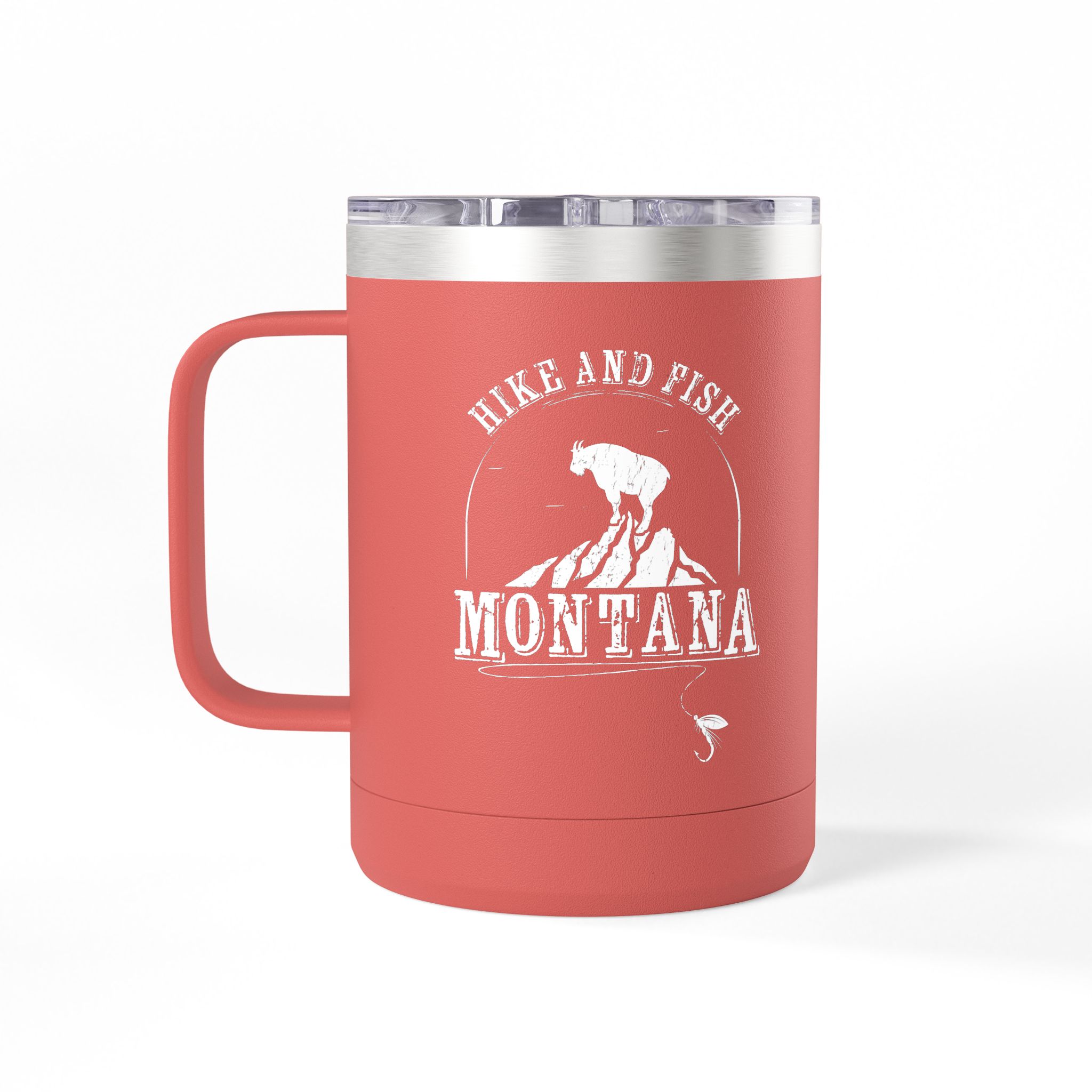 Hike and Fish Montana Tumbler Mug — Retro 15oz Insulated Travel Mug - Image 17
