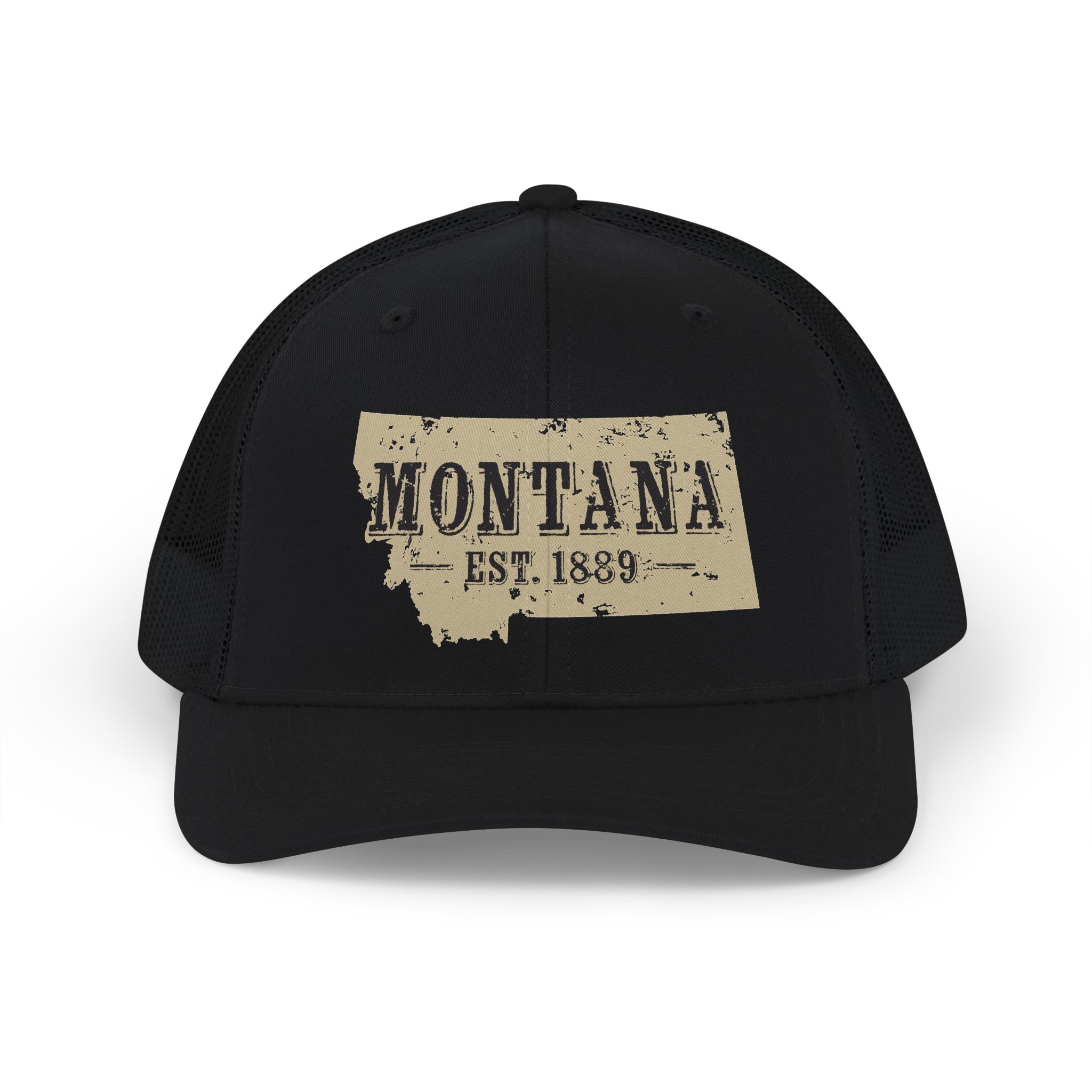 Montana Est. 1889 Trucker Cap — Vintage State Outline Snapback Hat - Image 13