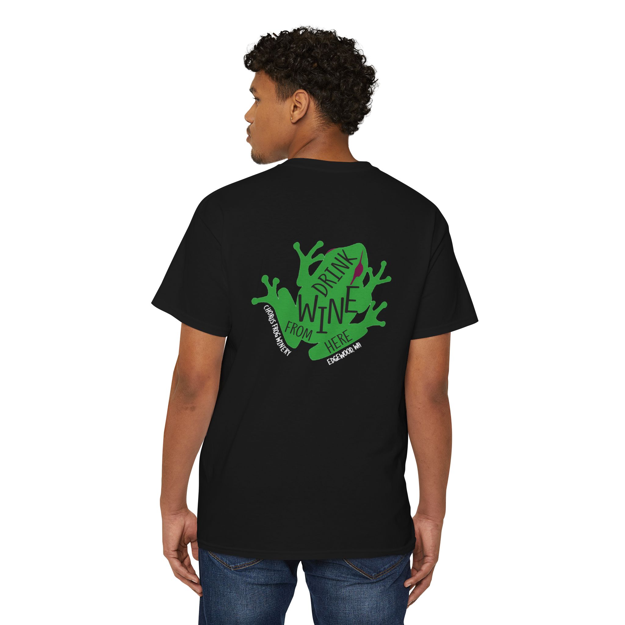 Pocket Tee — 'Drink Wine From Here' Chorus Frog Winery Graphic T‑Shirt - Image 19