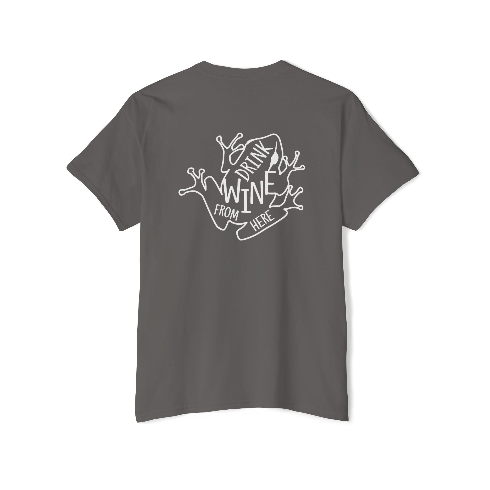 Pocket Tee — Drink Wine from Chorus Frog Winery in All White - Image 2