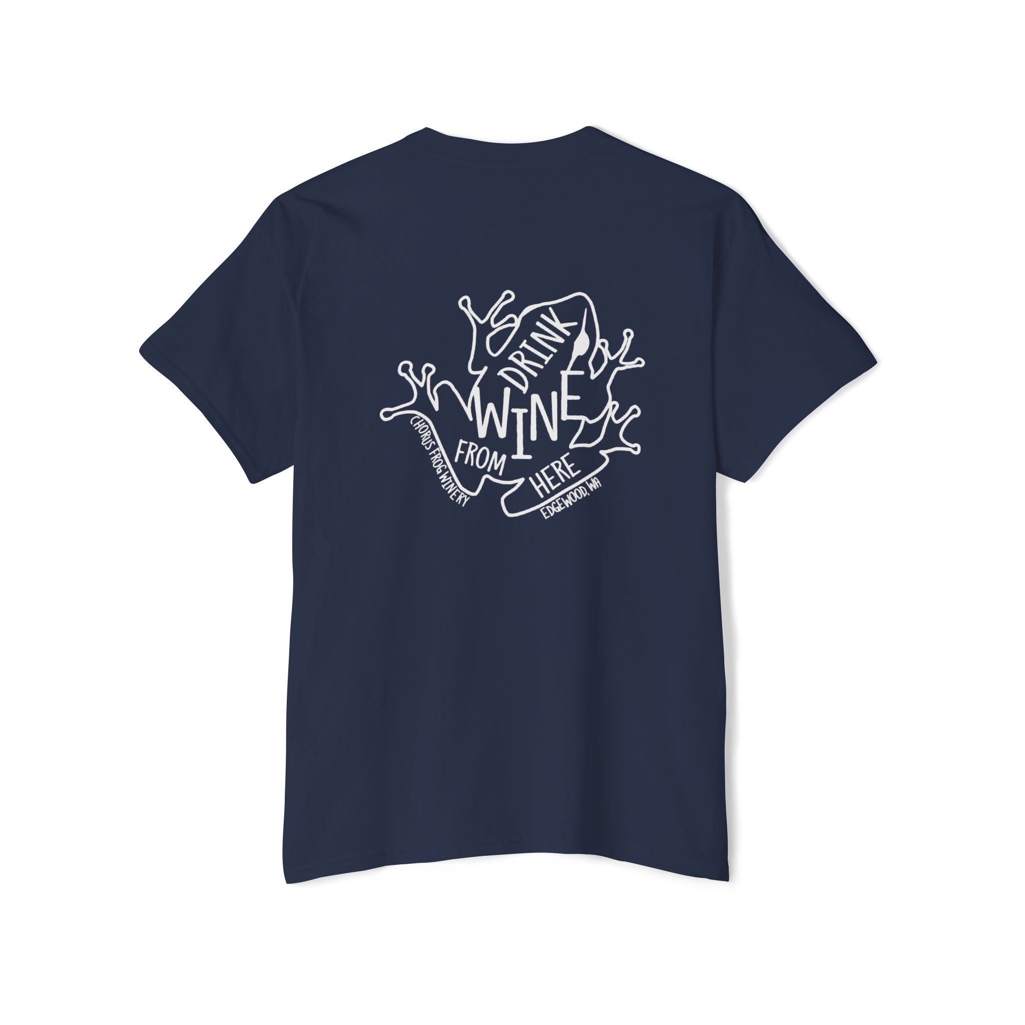 Pocket Tee — Drink Wine from Chorus Frog Winery in All White - Image 12