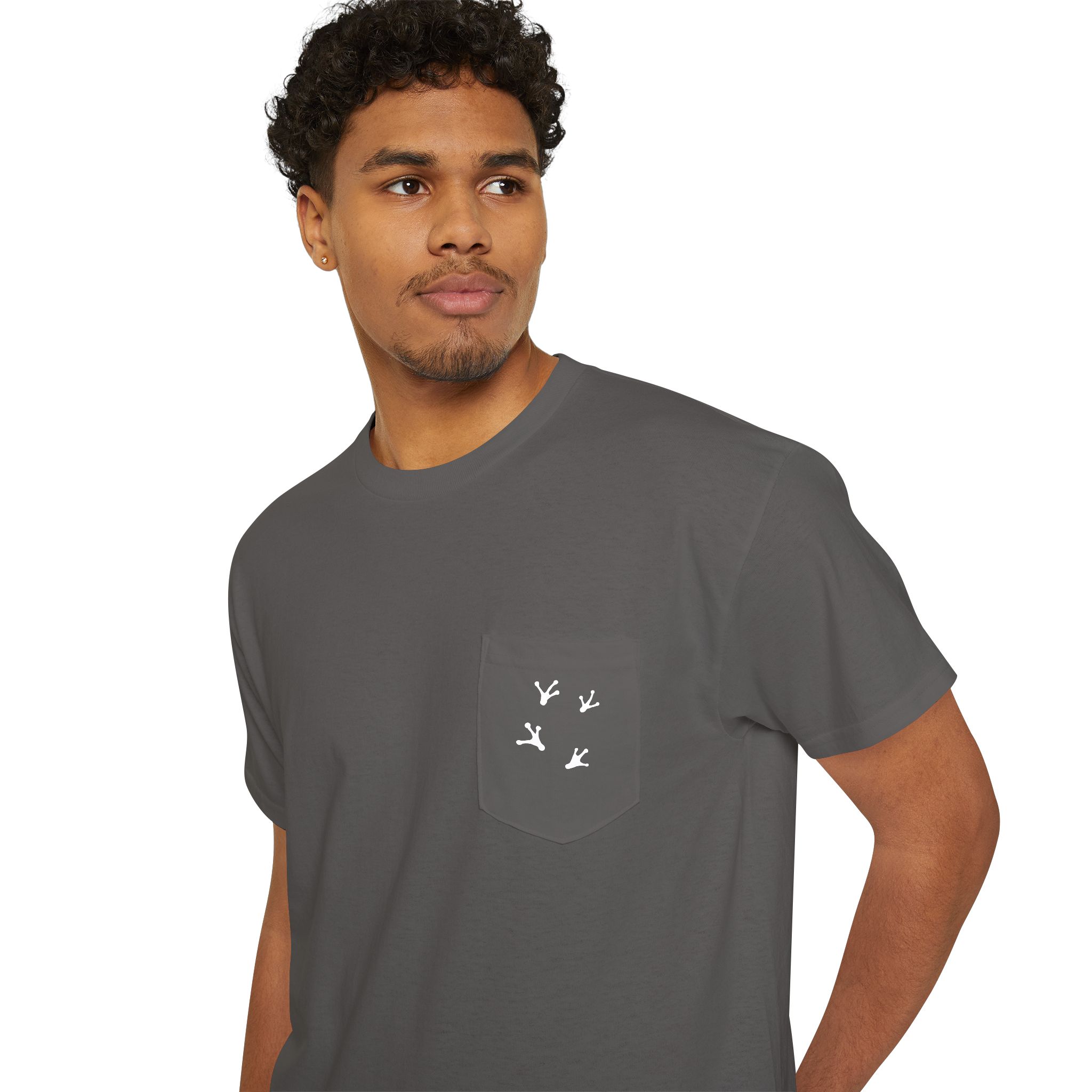 Pocket Tee — Drink Wine from Chorus Frog Winery in All White - Image 10