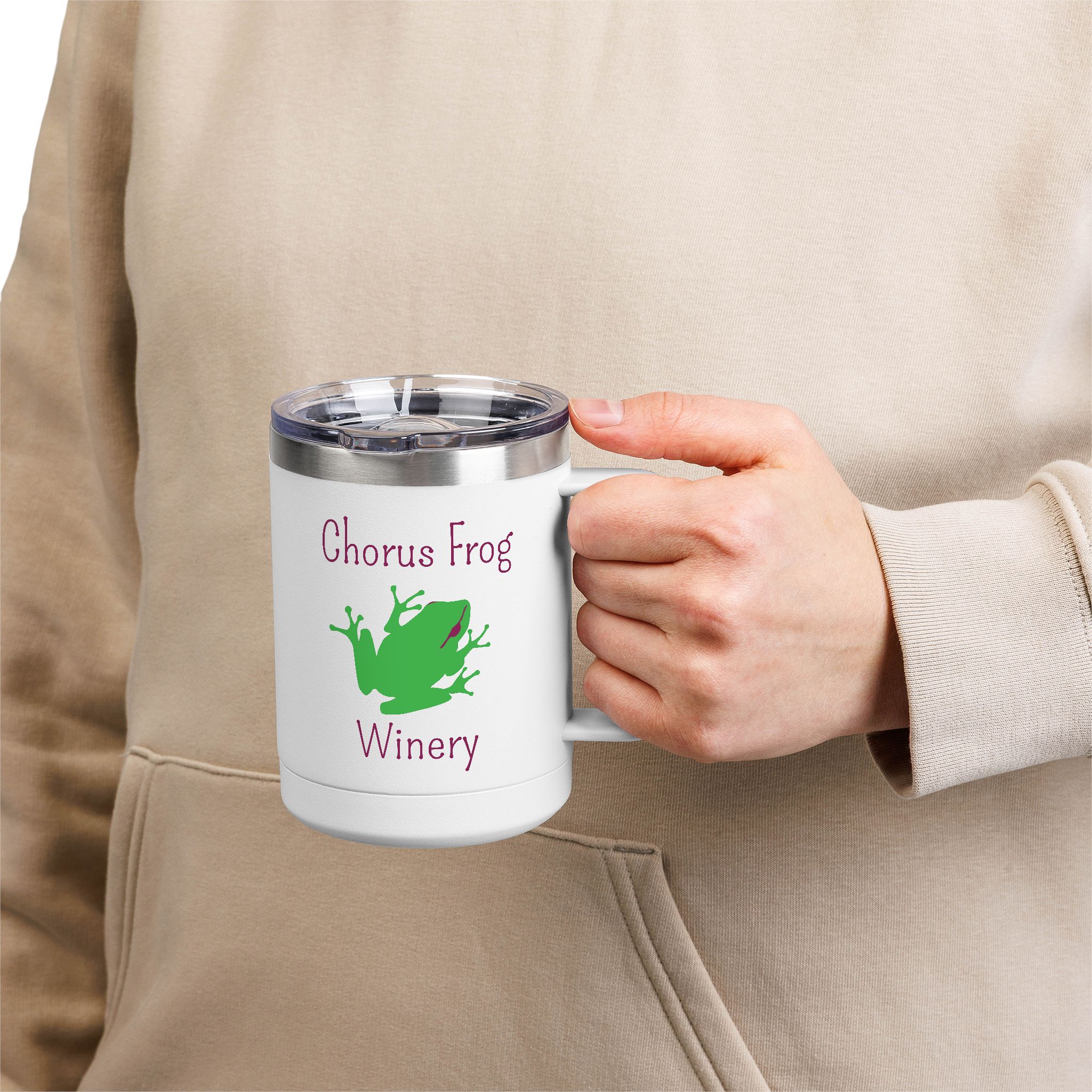 "If iIt's After 3 pm This is Probably Wine" 15oz Travel Mug Tumbler with Chorus Frog Winery Logo – Insulated Coffee & Tea Cup - Image 4