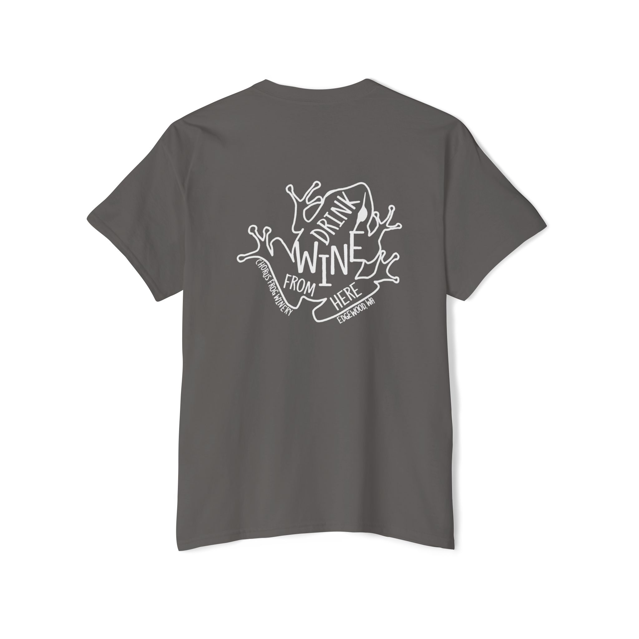 Pocket Tee — Drink Wine from Chorus Frog Winery in All White - Image 7