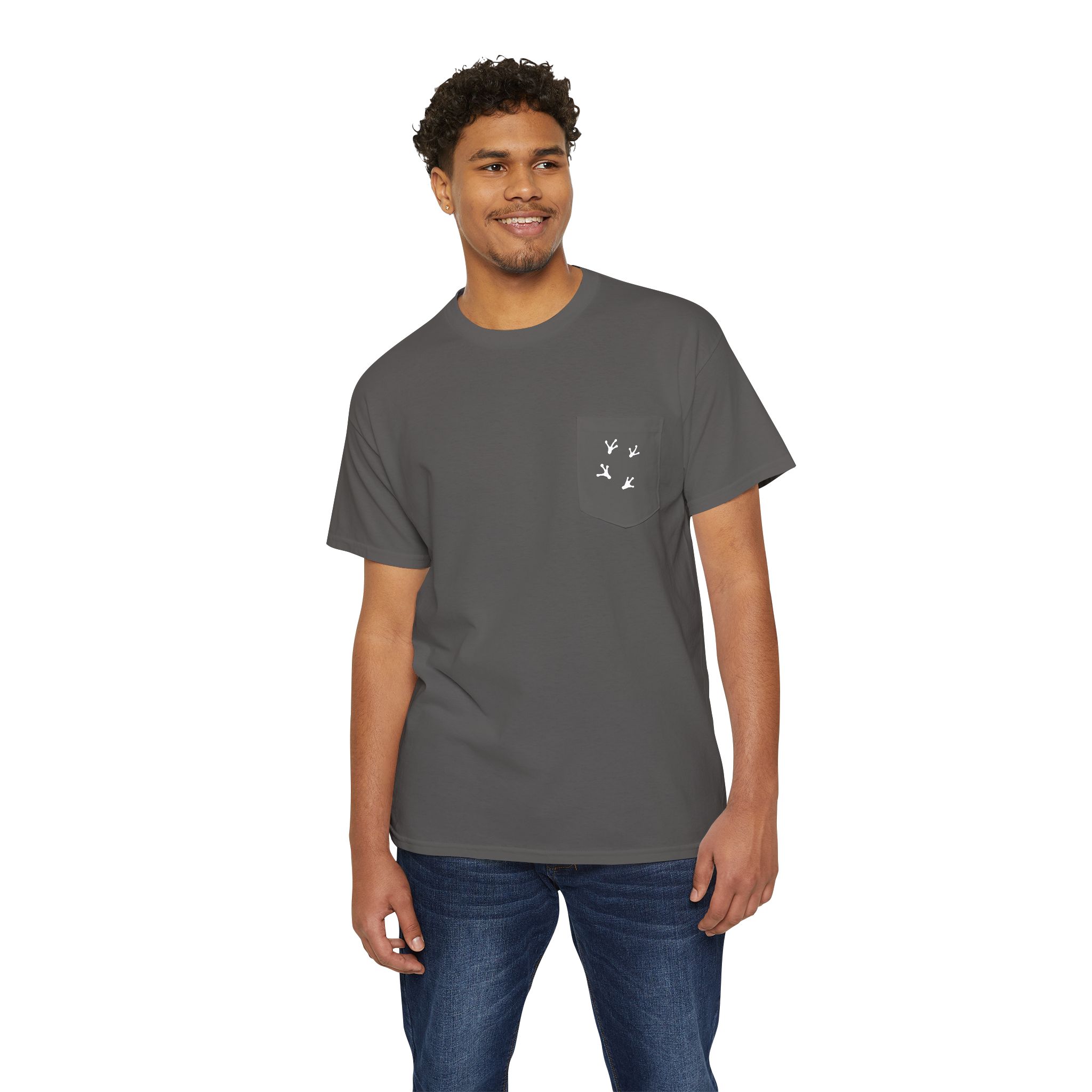Pocket Tee — Drink Wine from Chorus Frog Winery in All White - Image 8