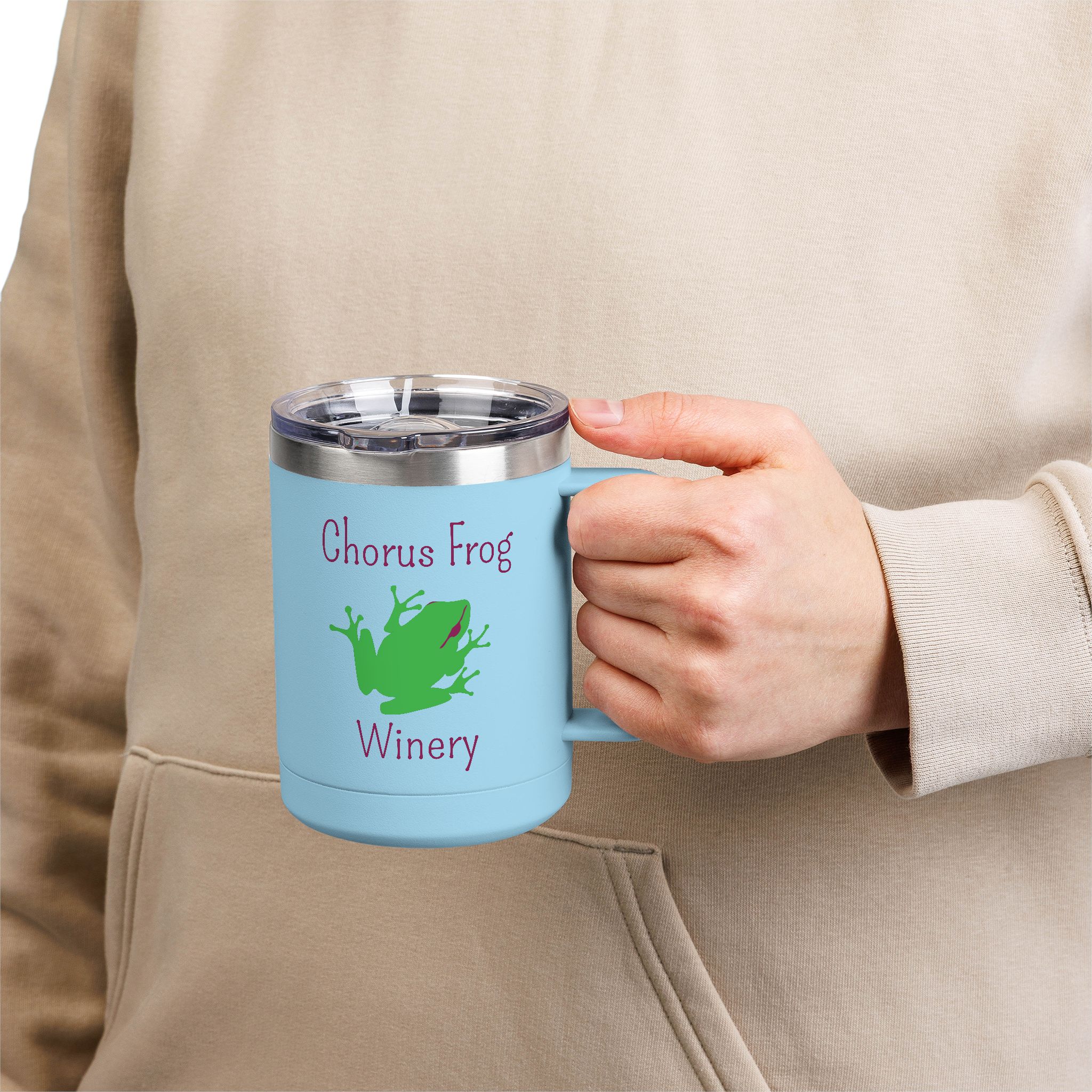 "If iIt's After 3 pm This is Probably Wine" 15oz Travel Mug Tumbler with Chorus Frog Winery Logo – Insulated Coffee & Tea Cup - Image 20