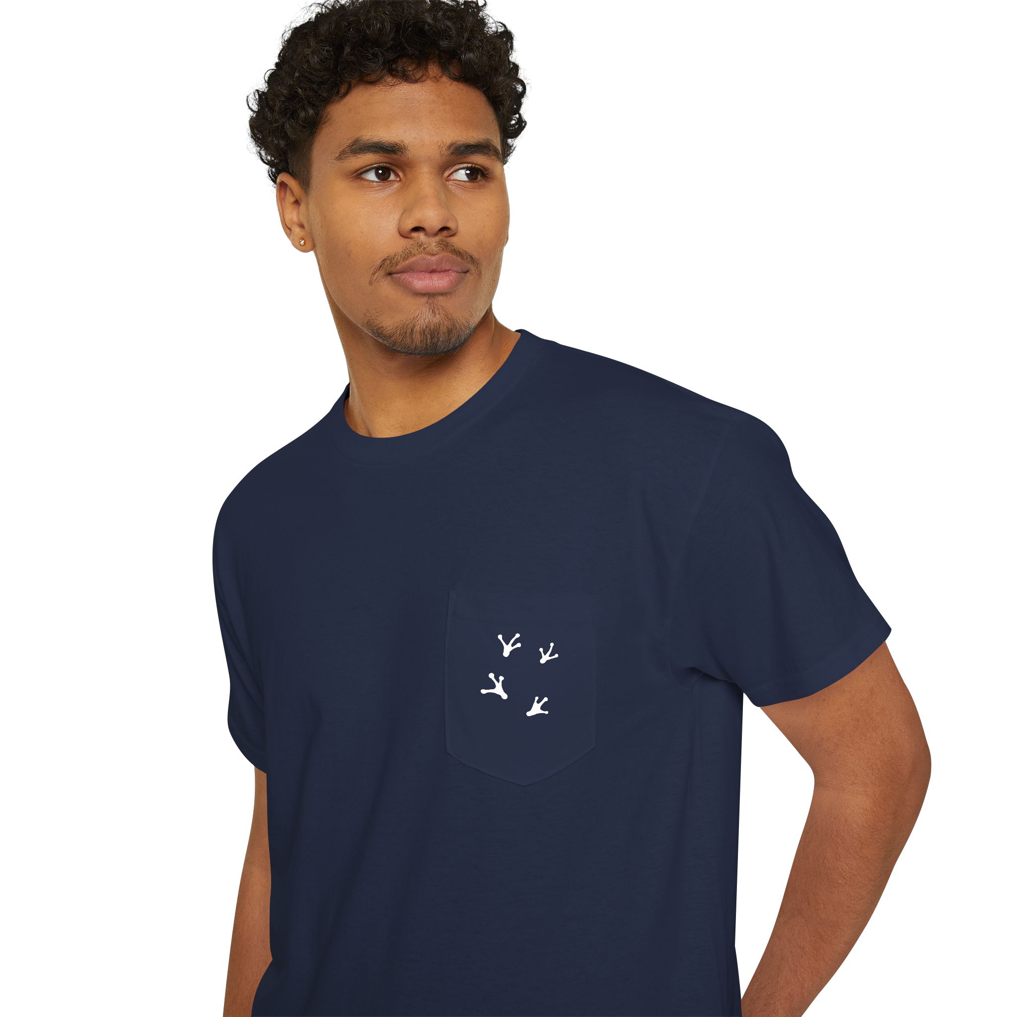 Pocket Tee — Drink Wine from Chorus Frog Winery in All White - Image 15