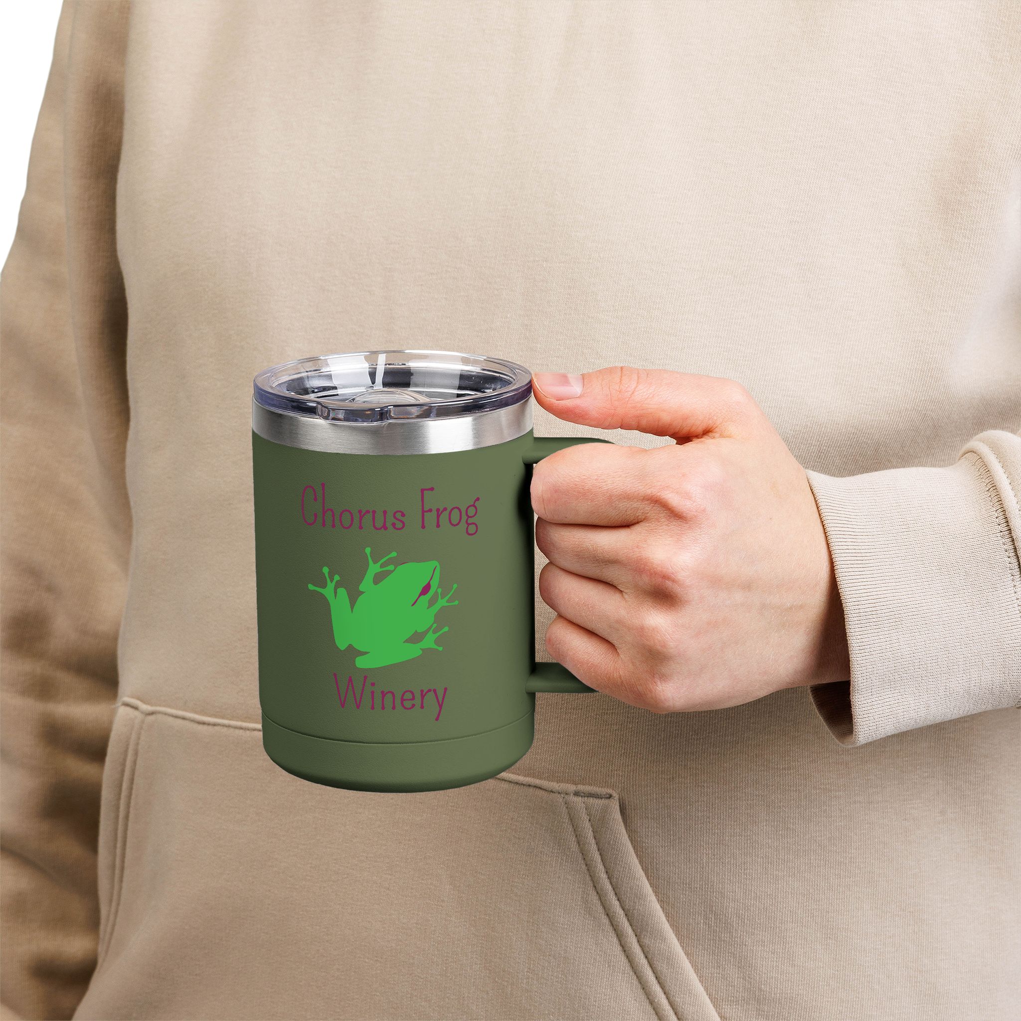 "If iIt's After 3 pm This is Probably Wine" 15oz Travel Mug Tumbler with Chorus Frog Winery Logo – Insulated Coffee & Tea Cup - Image 12