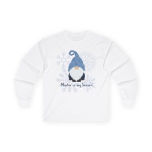 Winter is My Season Gnome Long Sleeve Tee | Snowflake Holiday Shirt