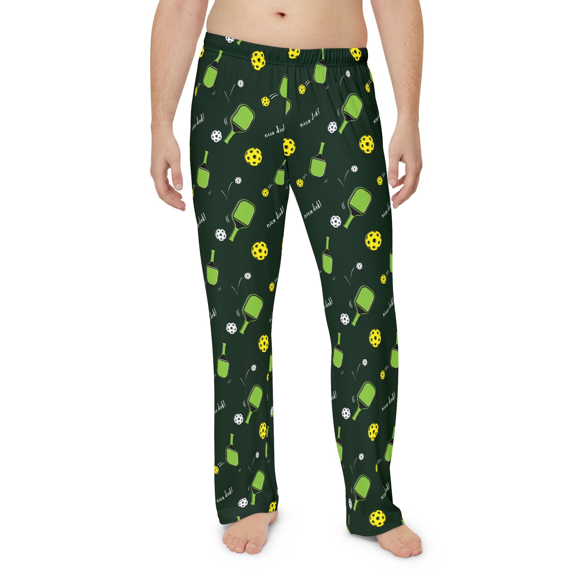 Men’s Pickleball Paddle Pattern Pajama Pants - Image 3