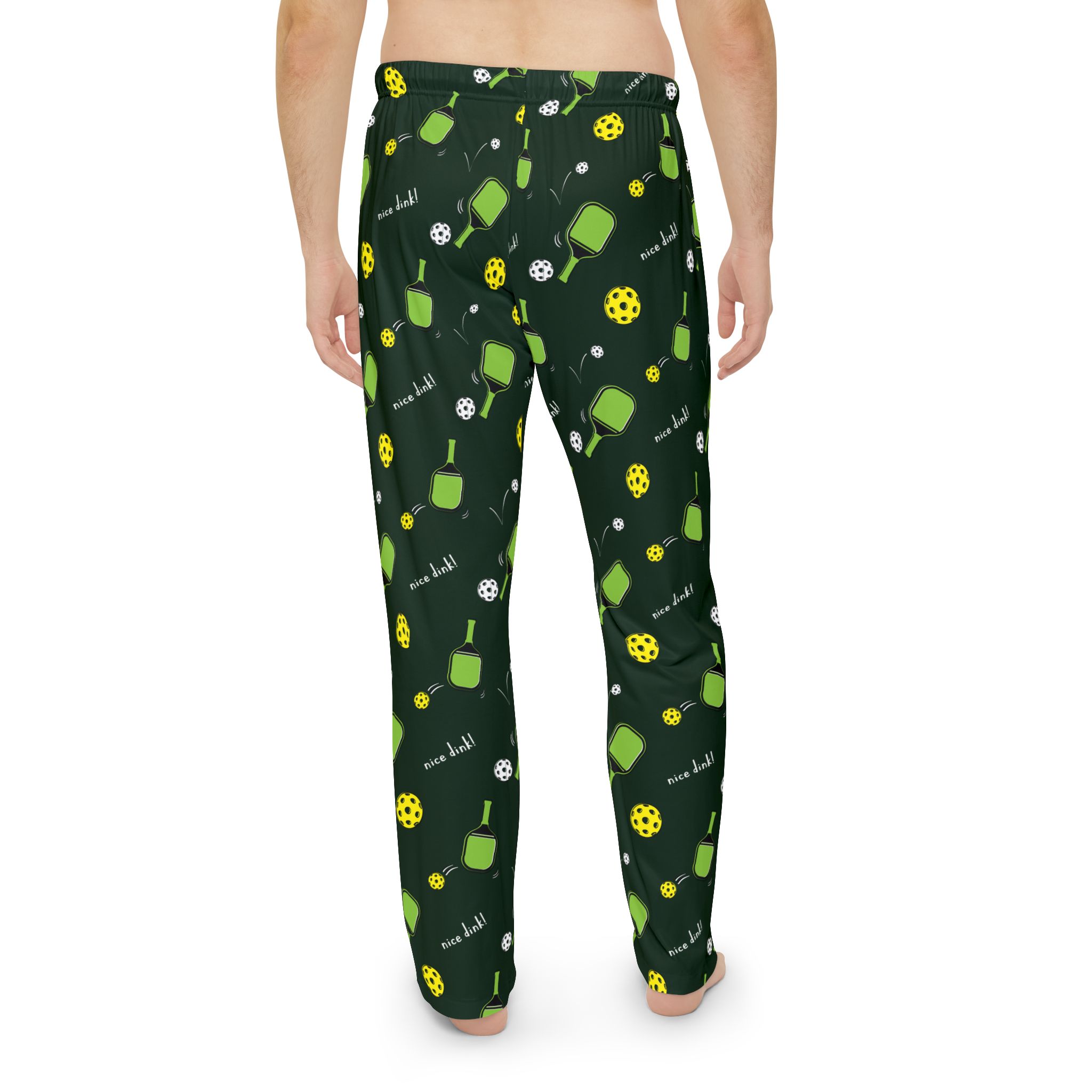 Men’s Pickleball Paddle Pattern Pajama Pants - Image 4